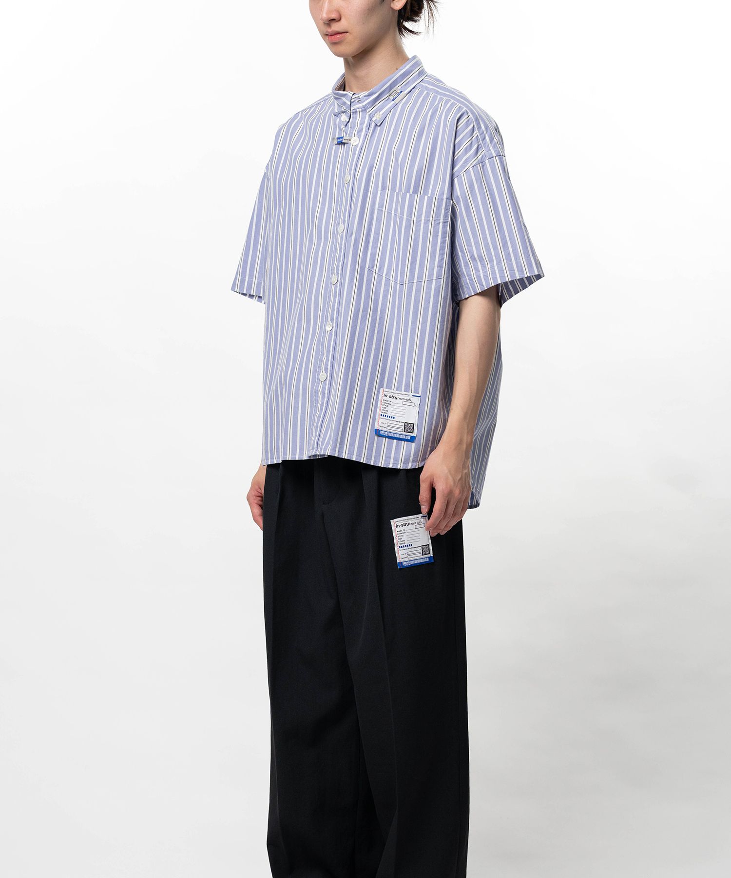 Cotton Oxford Stripe Short Sleeve Shirt