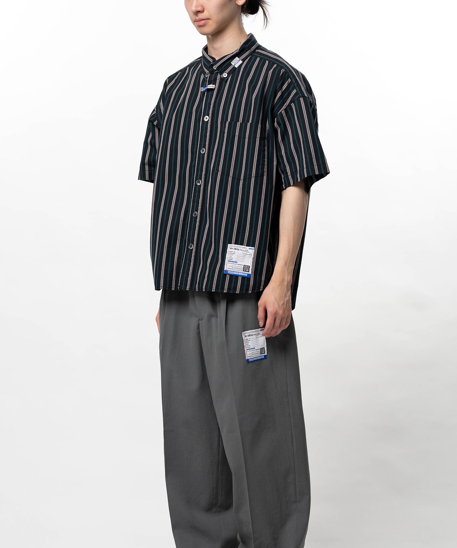 Cotton Oxford Stripe Short Sleeve Shirt