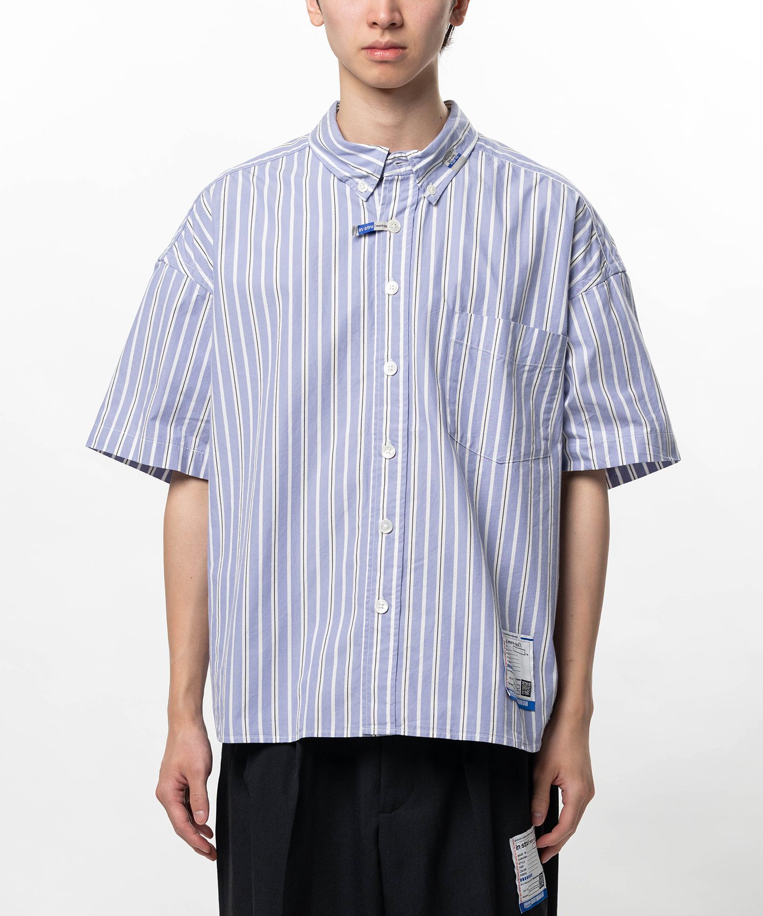 Cotton Oxford Stripe Short Sleeve Shirt