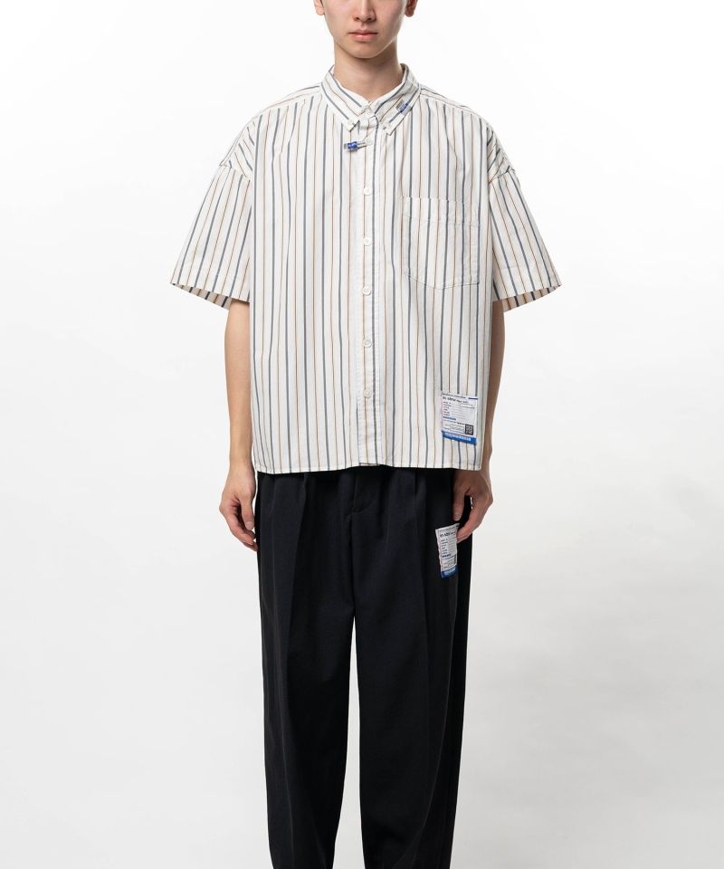 Cotton Oxford Stripe Short Sleeve Shirt