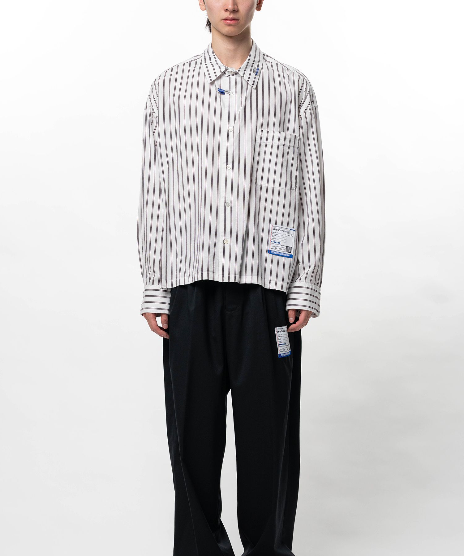 Cotton Rayon Stripe Dress Shirt