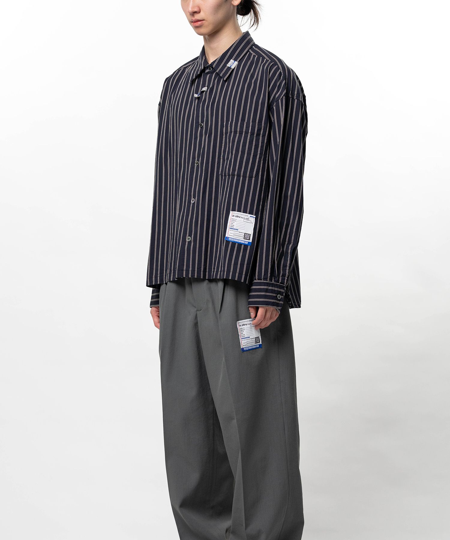 Cotton Rayon Stripe Dress Shirt