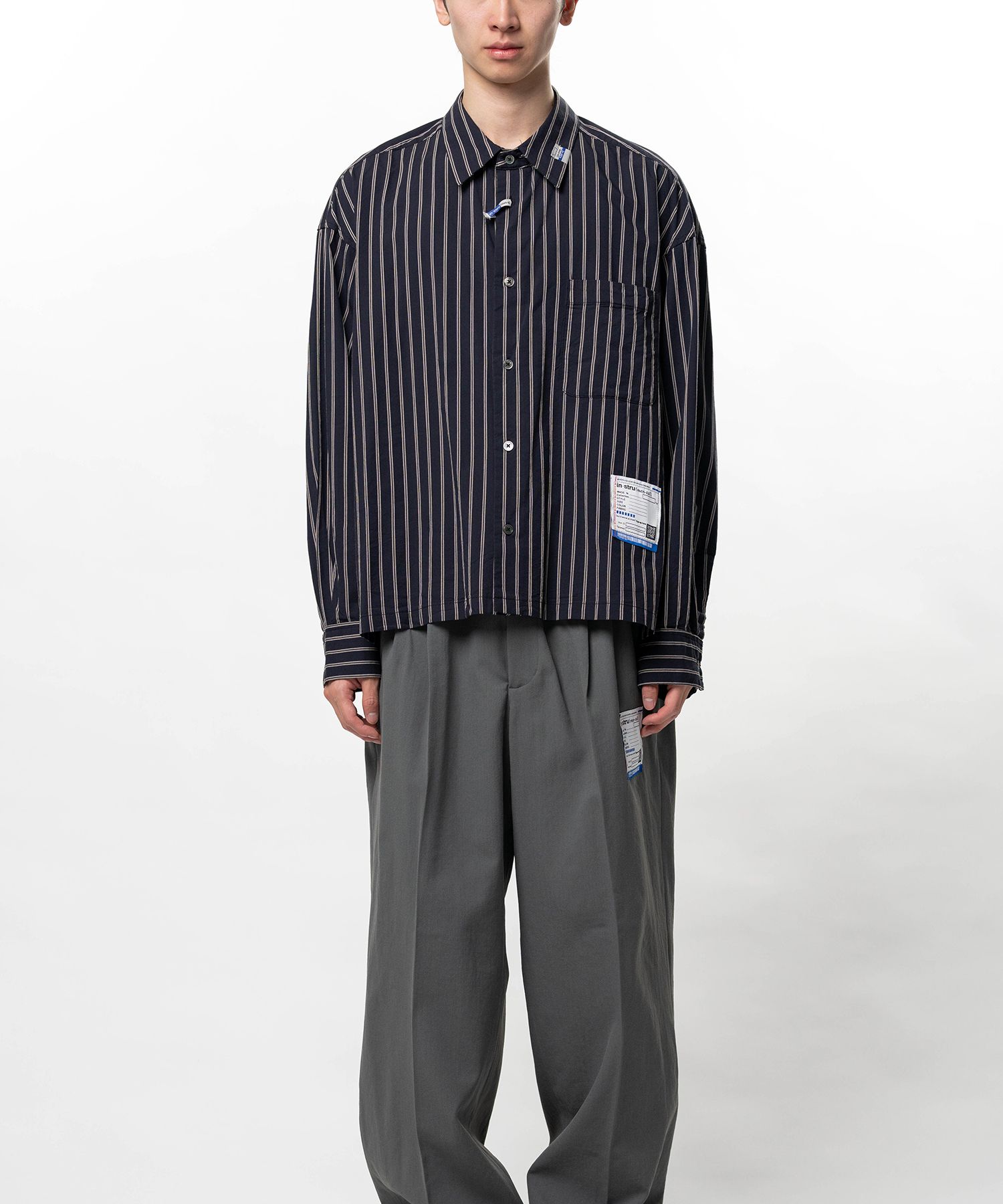 Cotton Rayon Stripe Dress Shirt