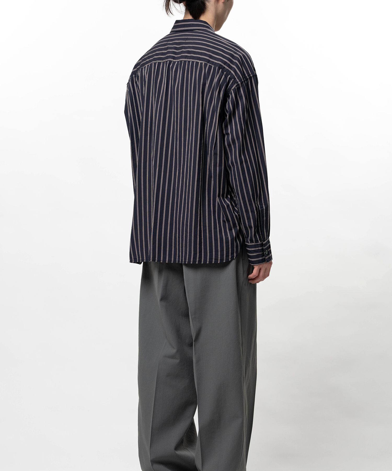 Cotton Rayon Stripe Dress Shirt
