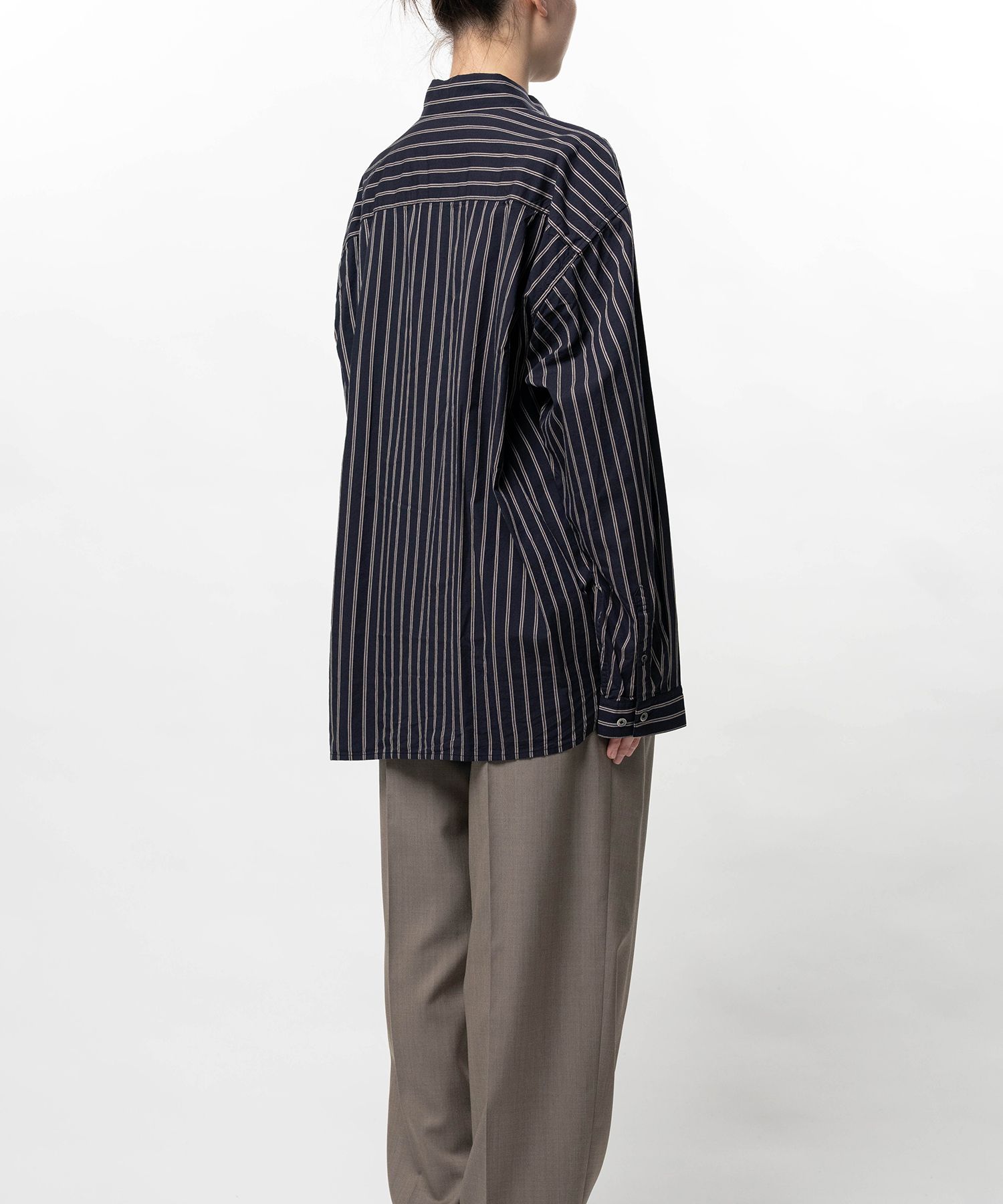 Cotton Rayon Stripe Dress Shirt