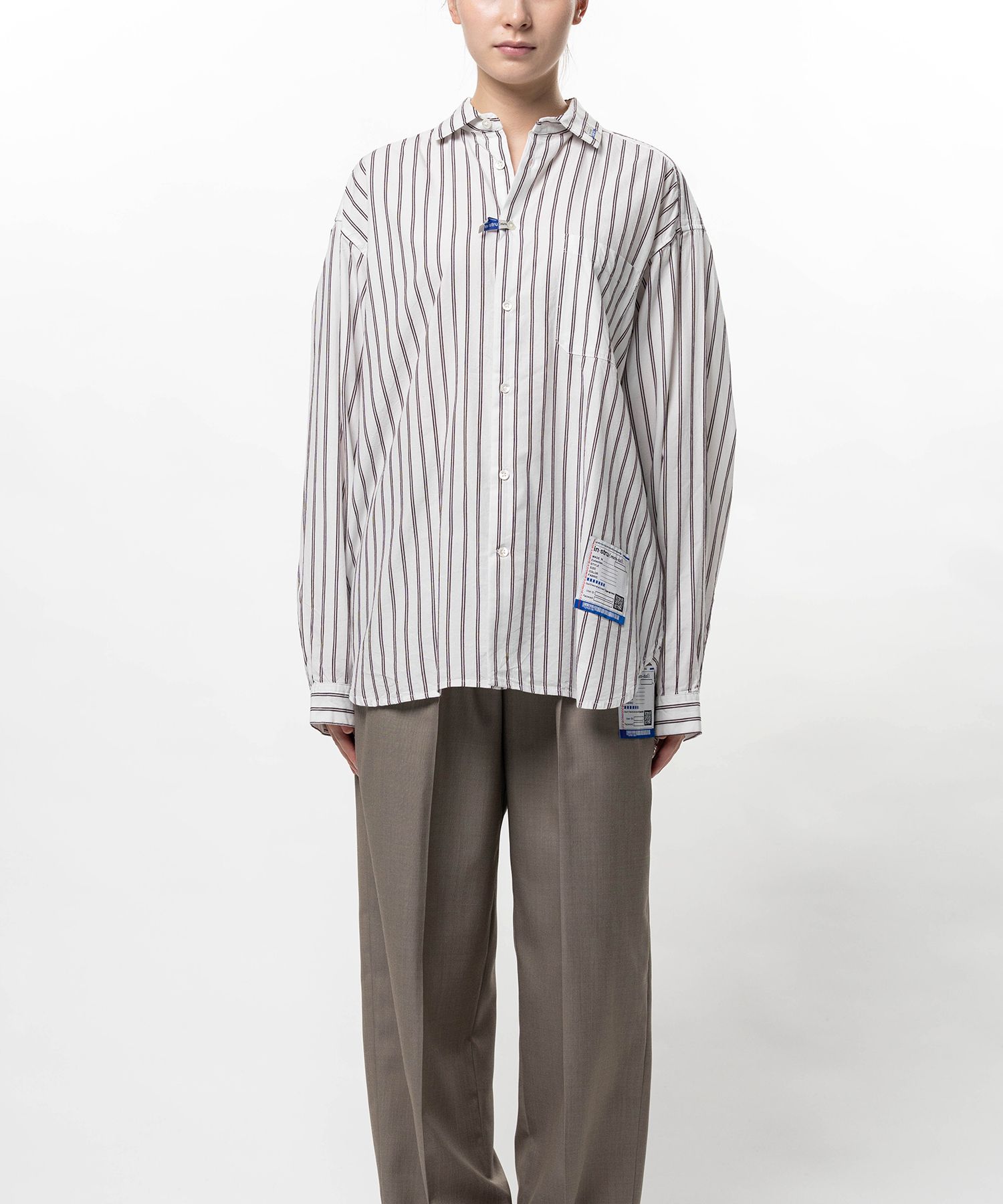 Cotton Rayon Stripe Dress Shirt