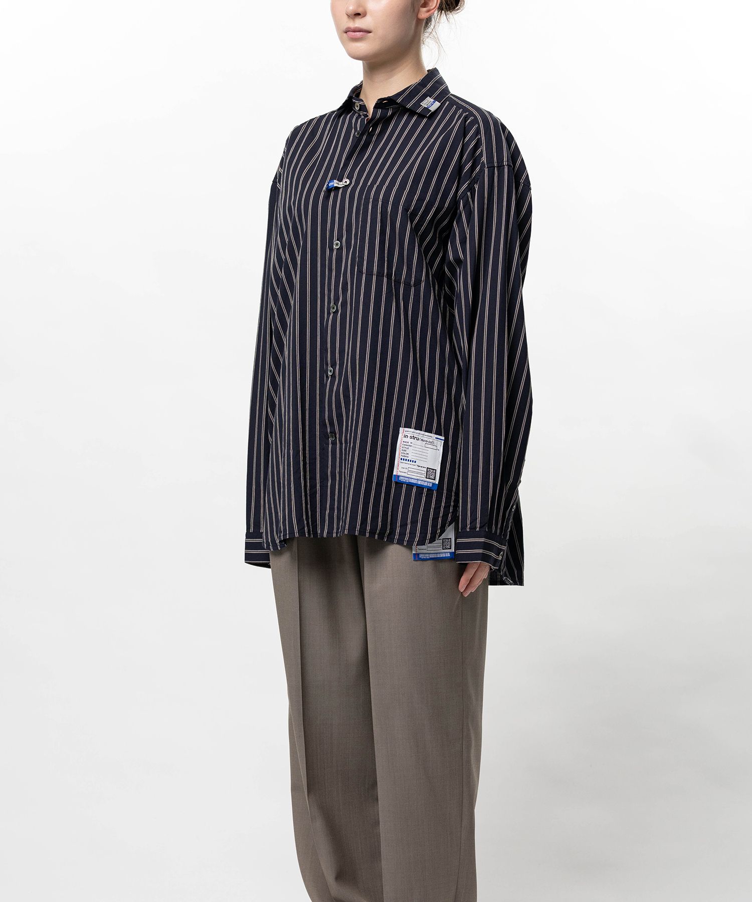 Cotton Rayon Stripe Dress Shirt