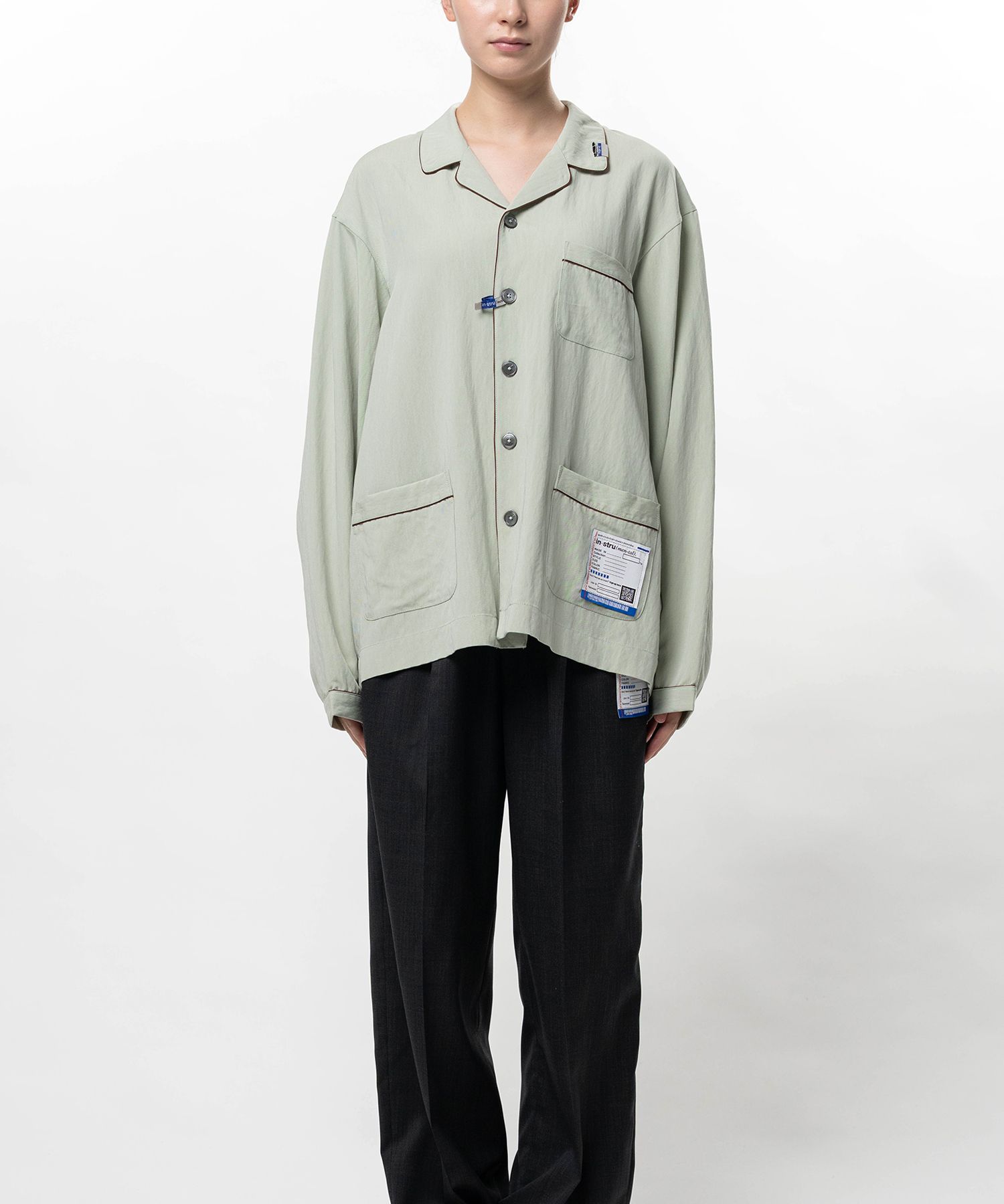 Rayon Nylon Twill Piping Shirt