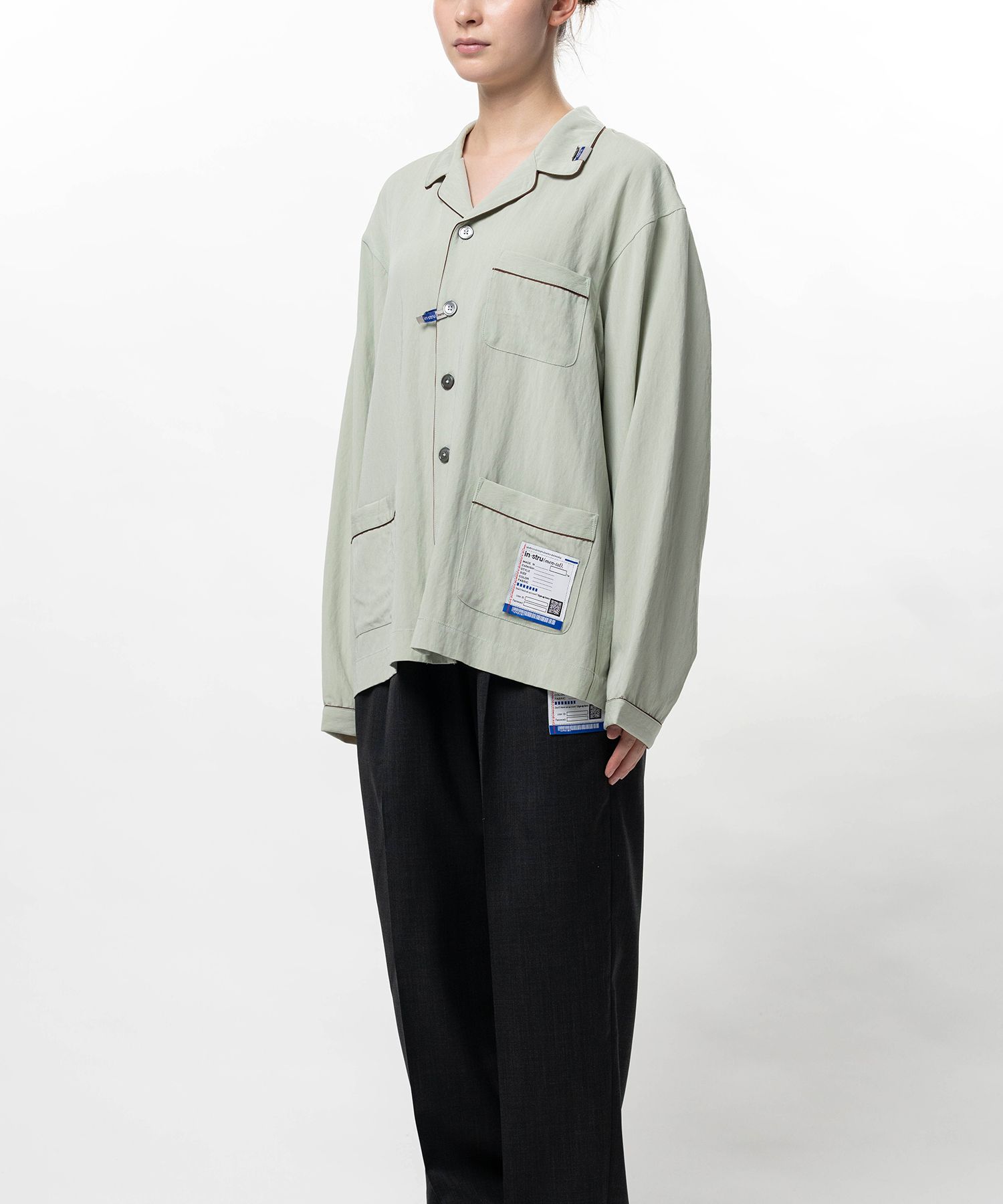 Rayon Nylon Twill Piping Shirt