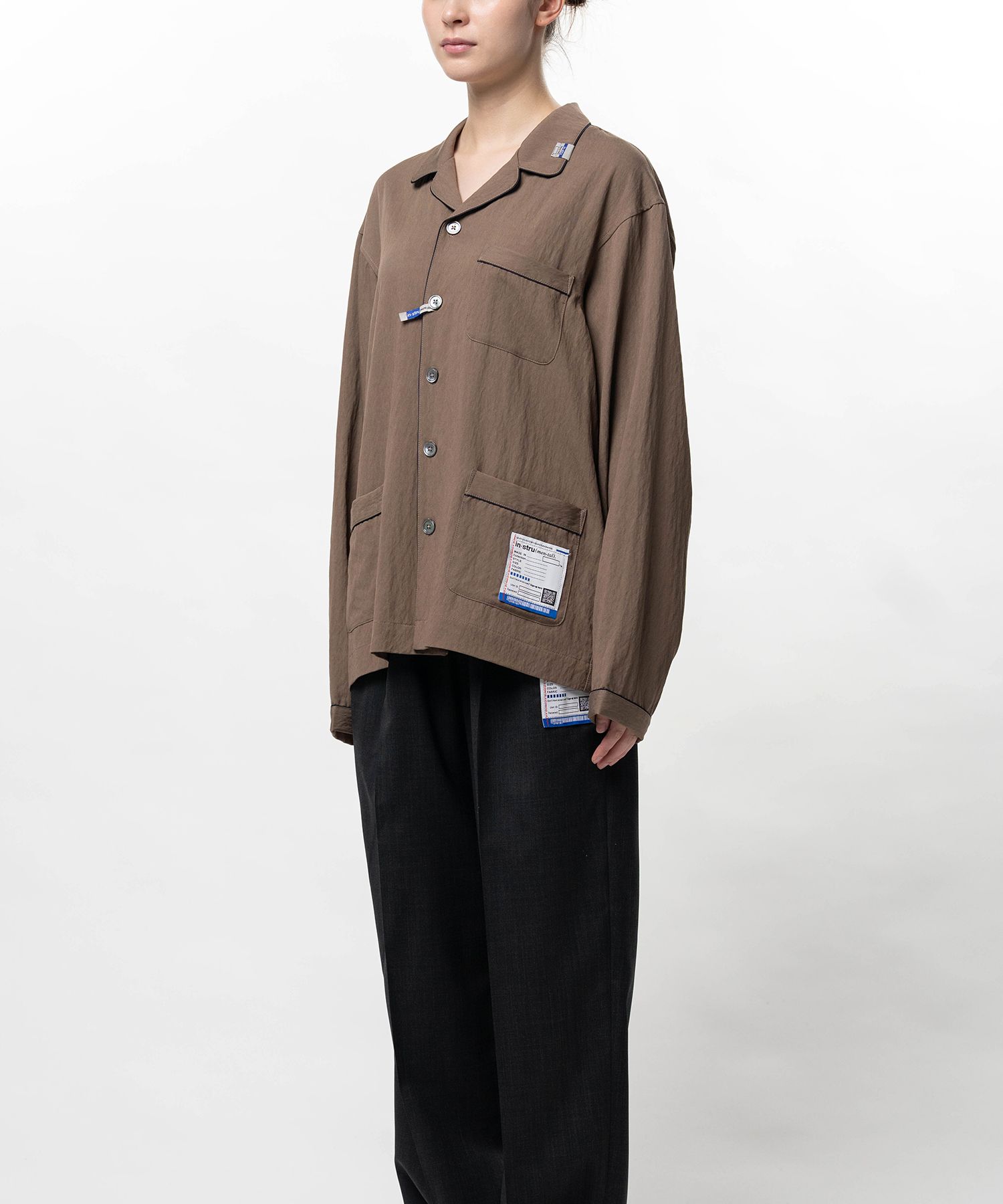 Rayon Nylon Twill Piping Shirt