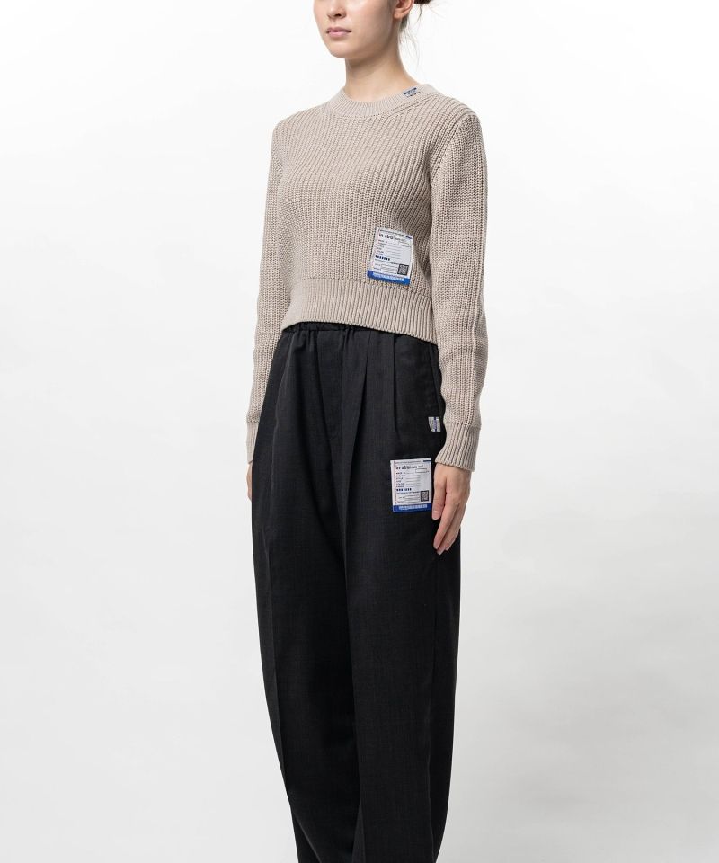 Cotton Rib Knit Cropped Pullover