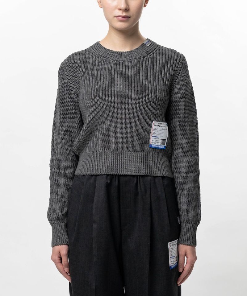 Cotton Rib Knit Cropped Pullover