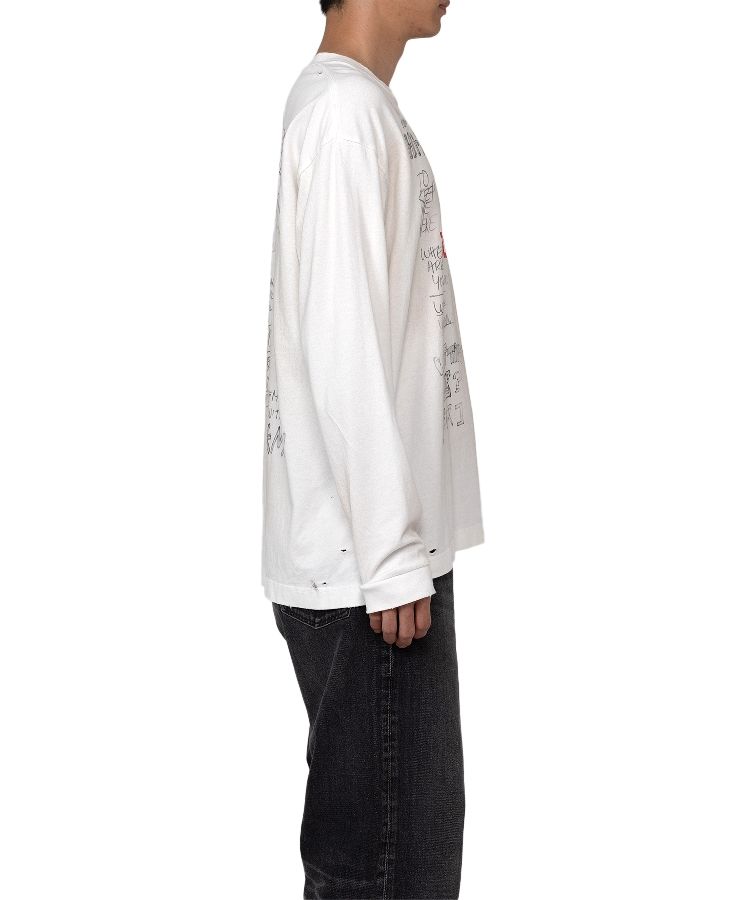 Distressed Long-Sleeve T-shirt
