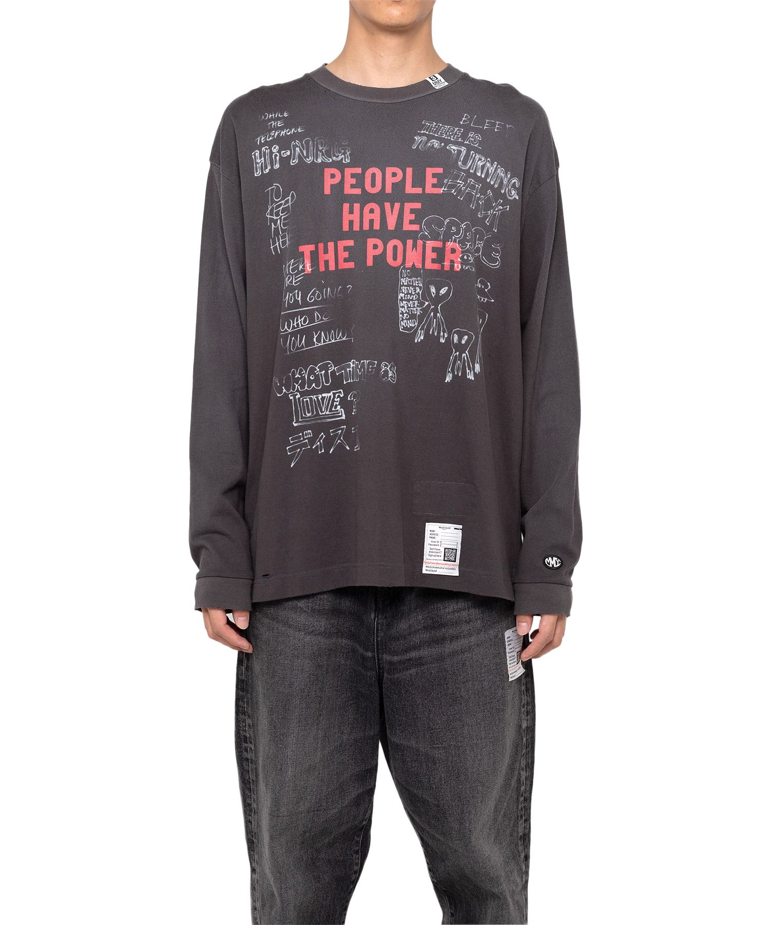 Distressed Long-Sleeve T-shirt