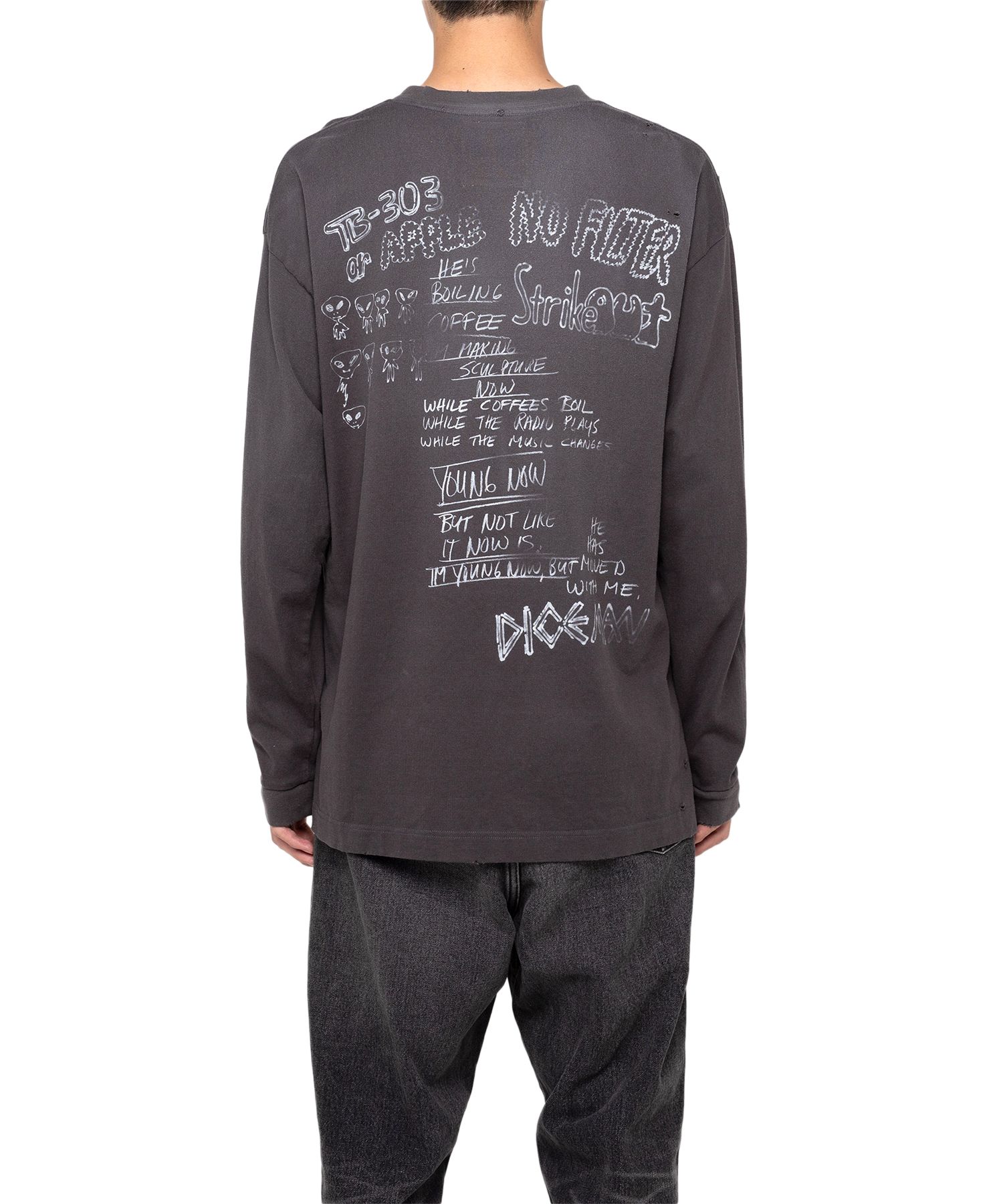 Distressed Long-Sleeve T-shirt