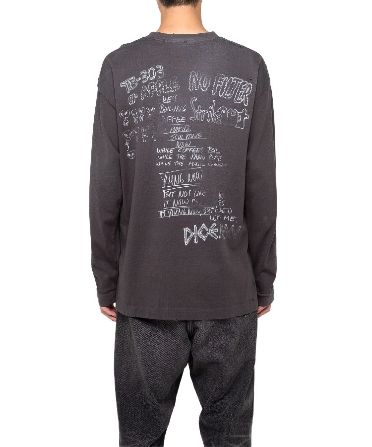 Distressed Long-Sleeve T-shirt