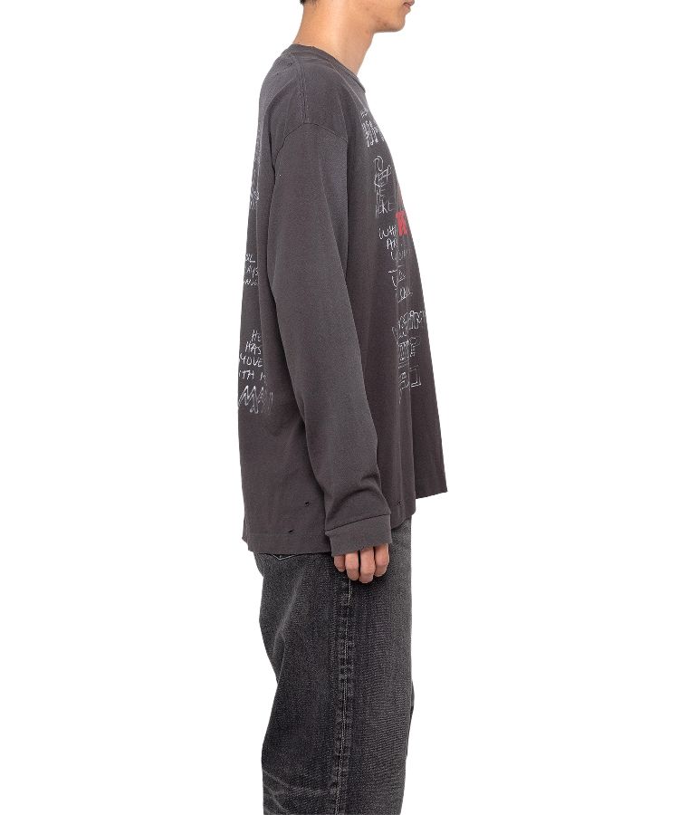 Distressed Long-Sleeve T-shirt