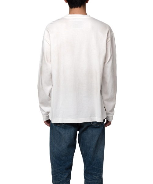 Distressed Smily Face Printed LS T-shirt