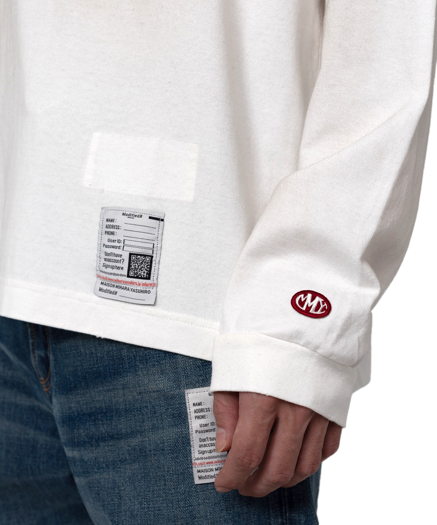 Distressed Smily Face Printed LS T-shirt