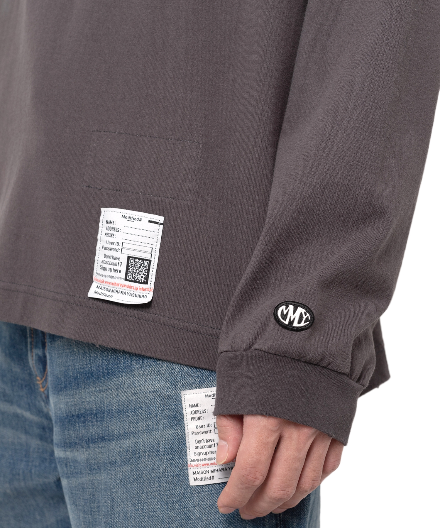 Distressed Smily Face Printed LS T-shirt