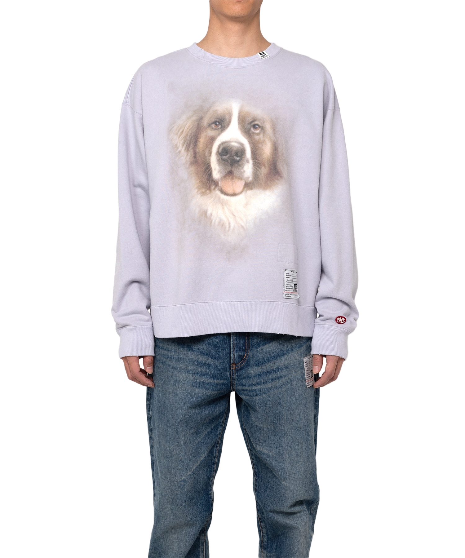 Distressed Dog Printed Sweatshirt