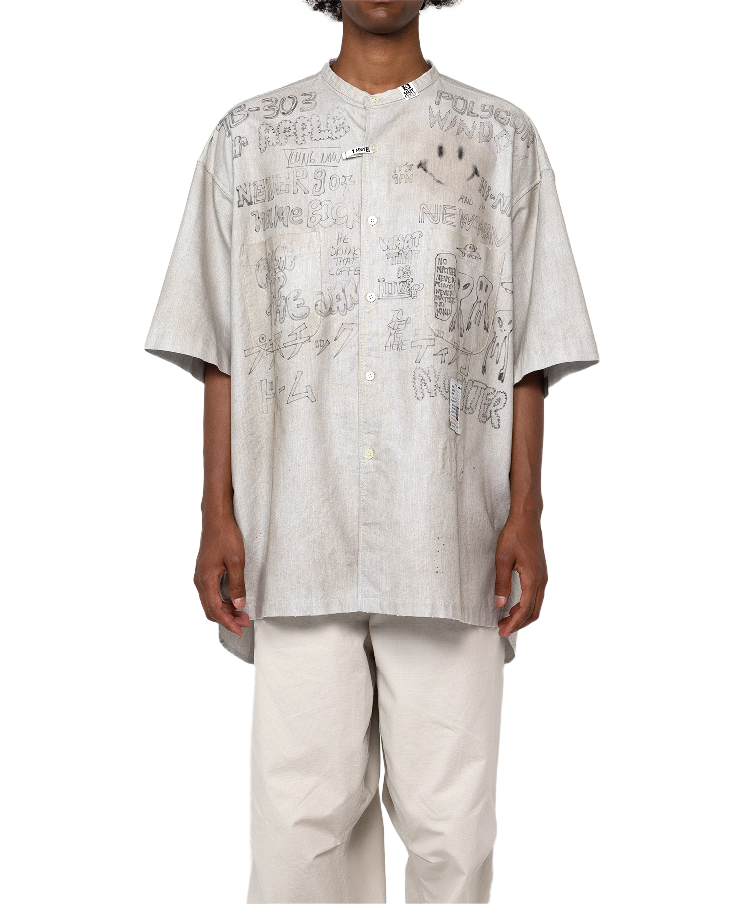 Distressed Half-sleeve Shirt