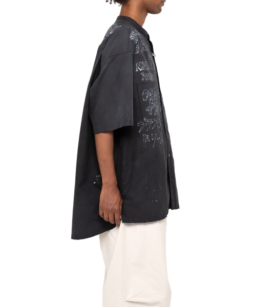 Distressed Half-sleeve Shirt