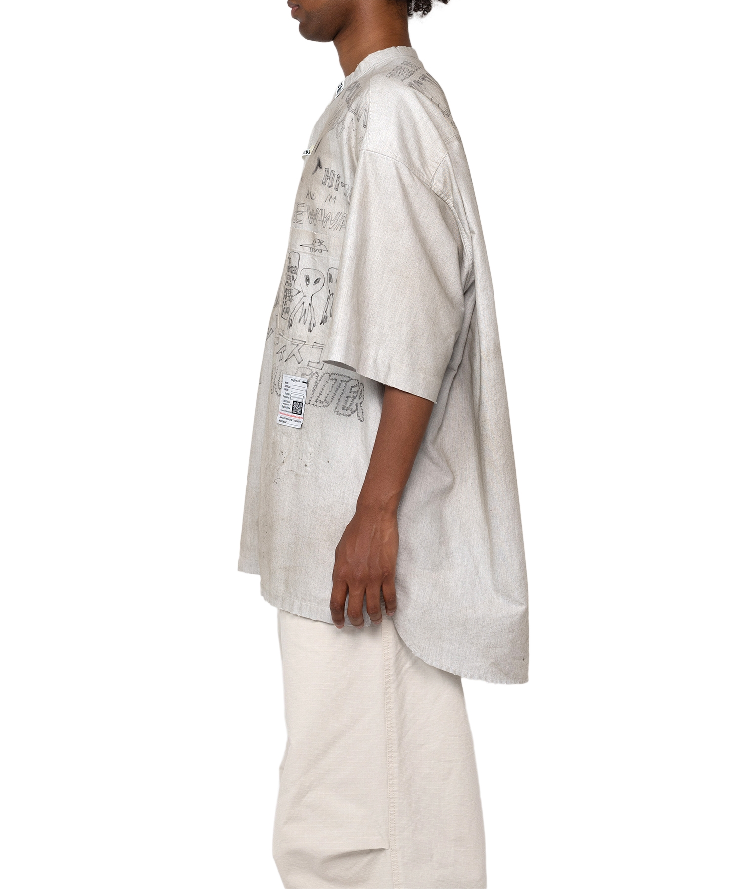 Distressed Half-sleeve Shirt