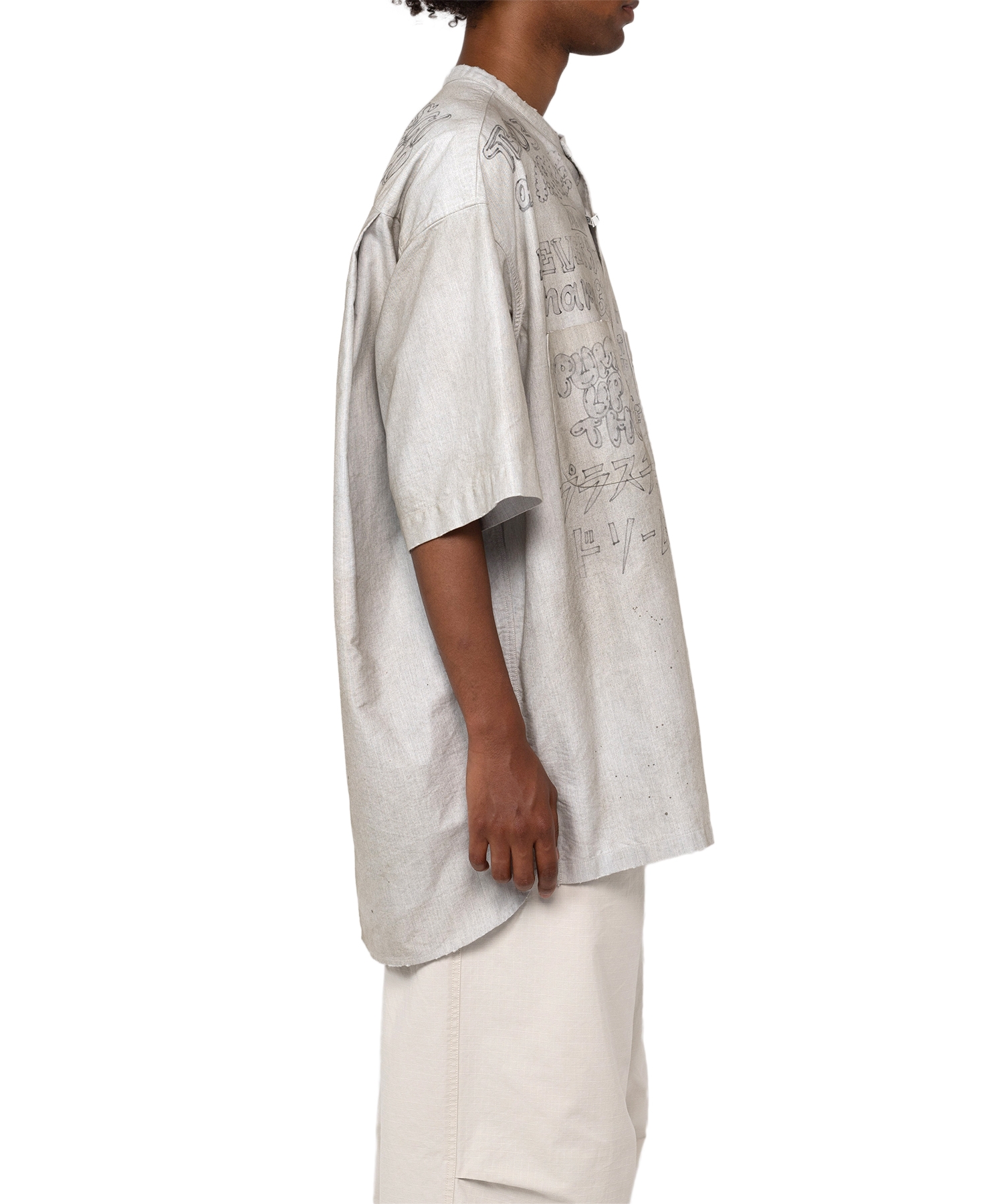 Distressed Half-sleeve Shirt