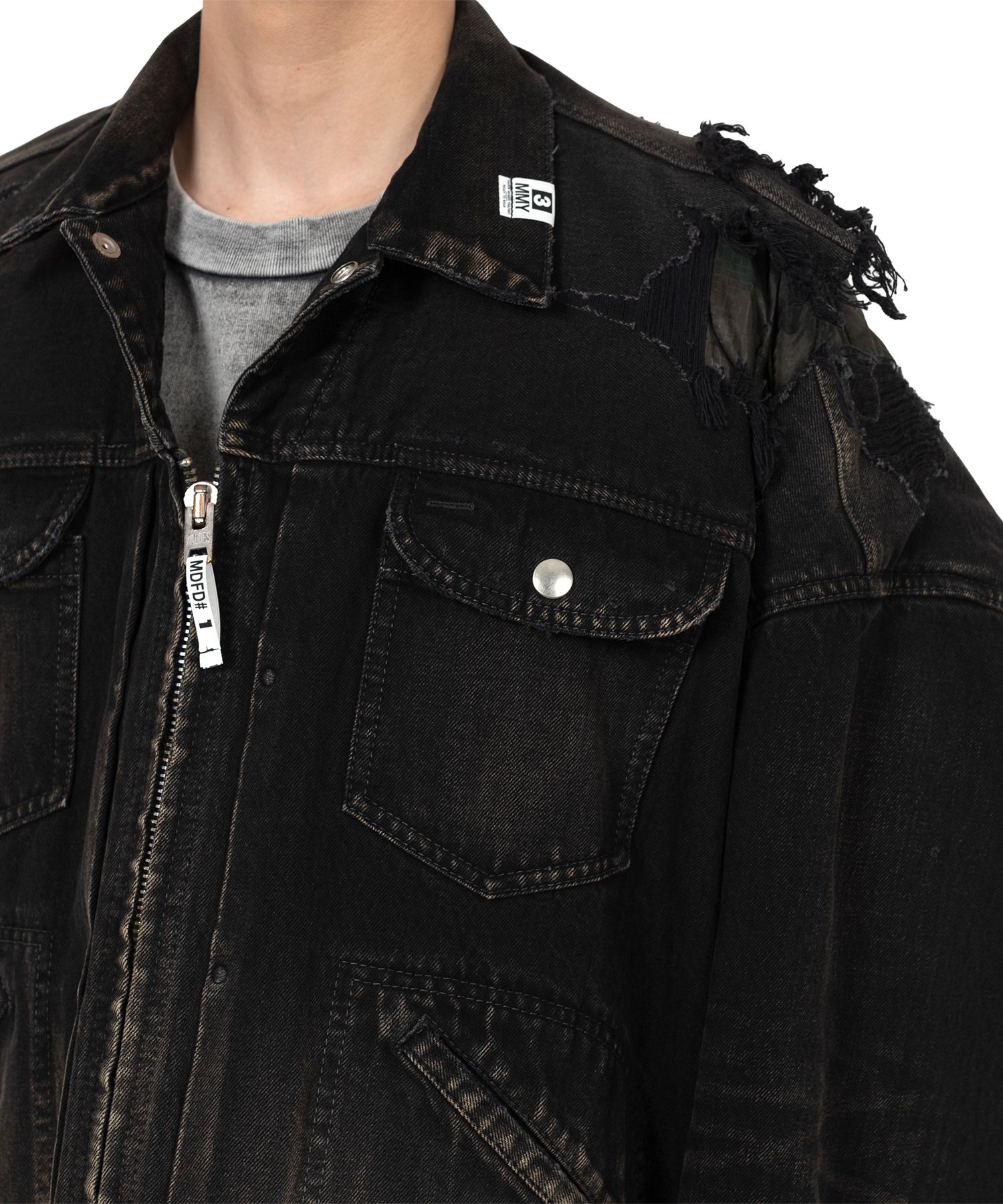 Military Jacket Layered Denim Jacket