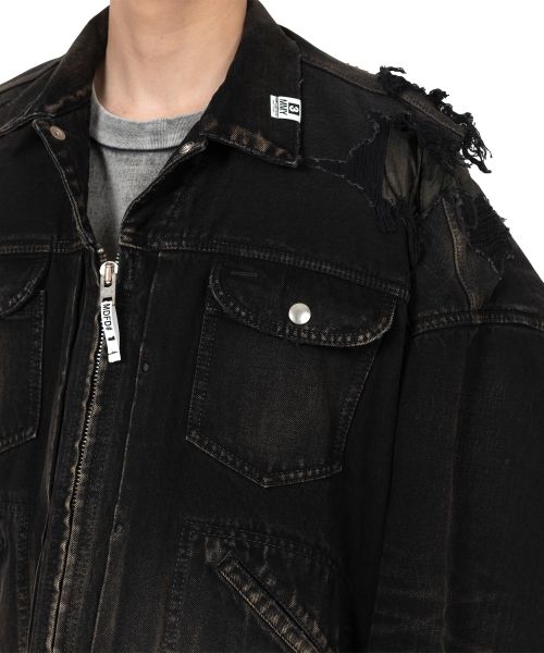 Military Jacket Layered Denim Jacket