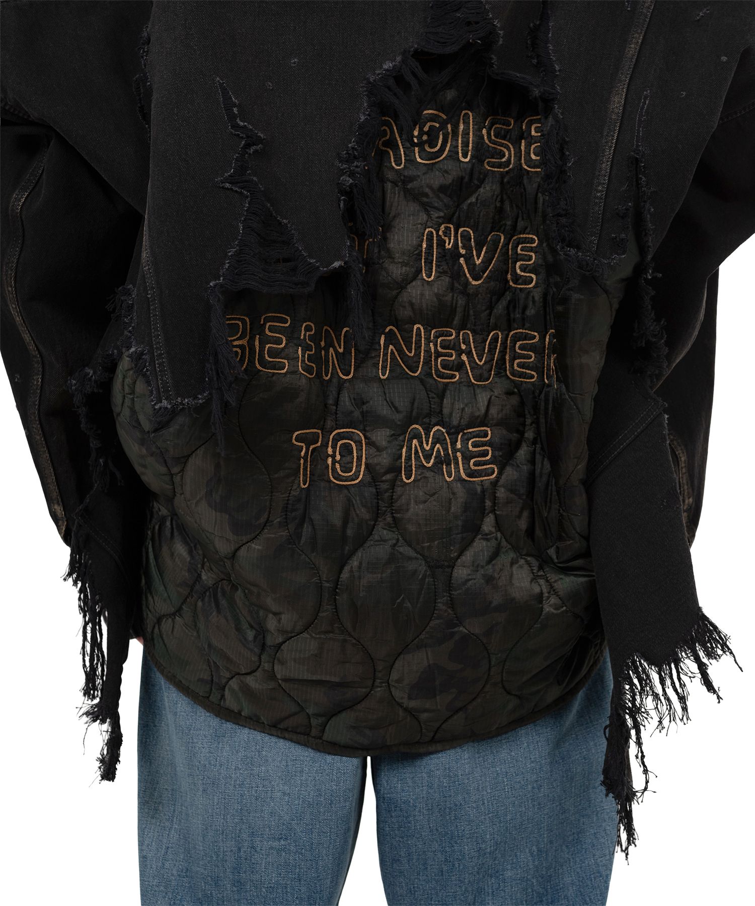 Military Jacket Layered Denim Jacket