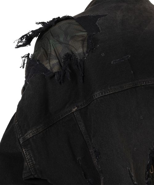 Military Jacket Layered Denim Jacket