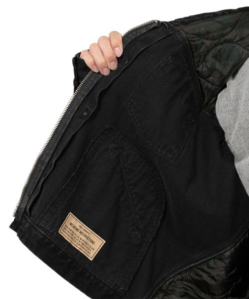 Military Jacket Layered Denim Jacket