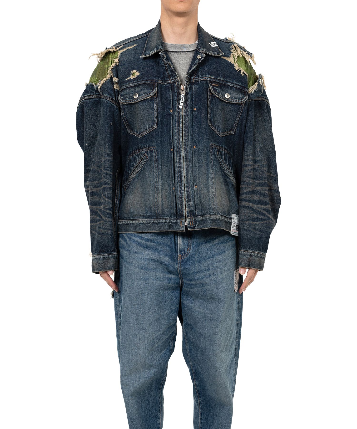 Military Jacket Layered Denim Jacket