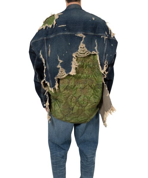 Military Jacket Layered Denim Jacket