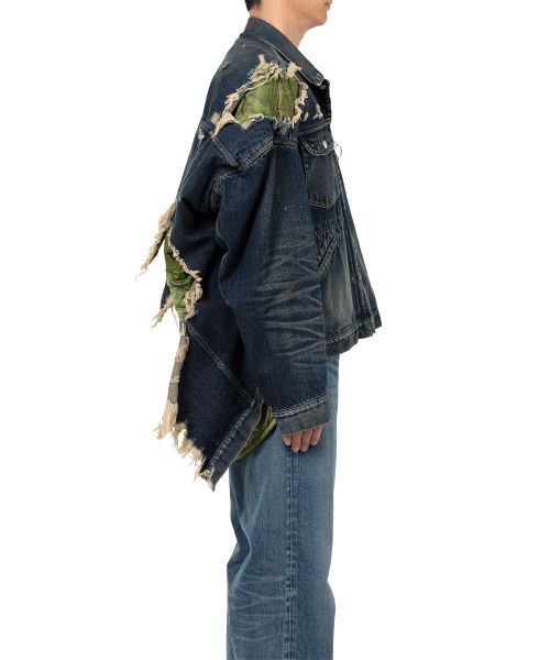 Military Jacket Layered Denim Jacket