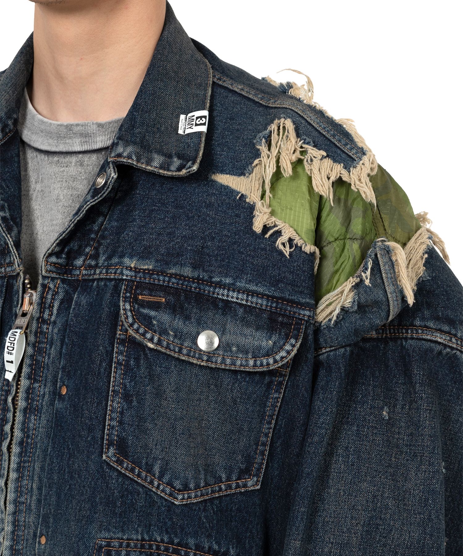 Military Jacket Layered Denim Jacket