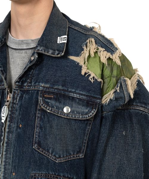 Military Jacket Layered Denim Jacket