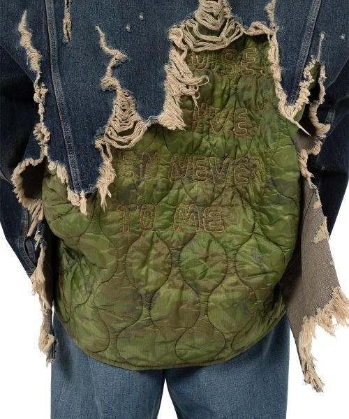 Military Jacket Layered Denim Jacket