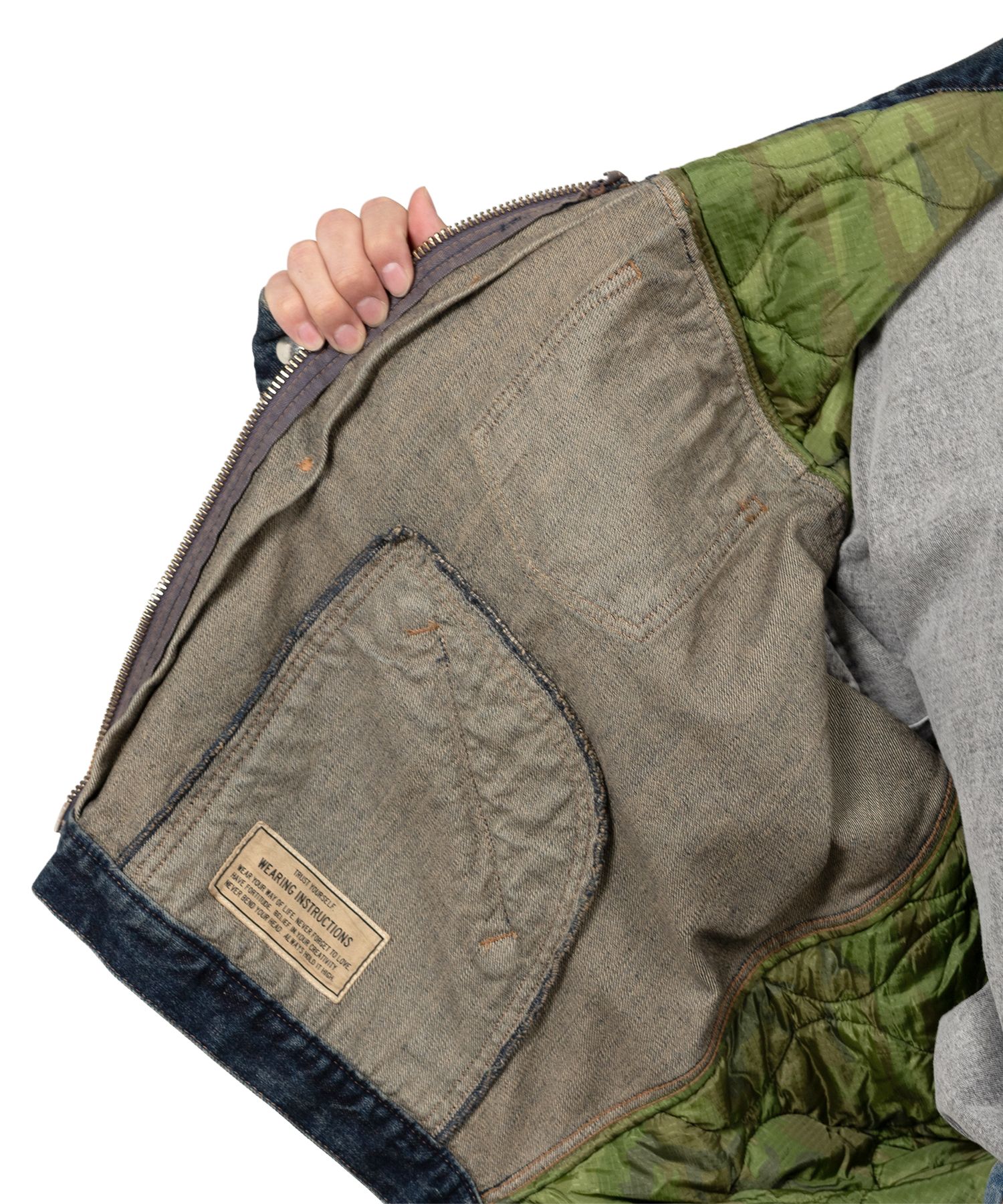 Military Jacket Layered Denim Jacket