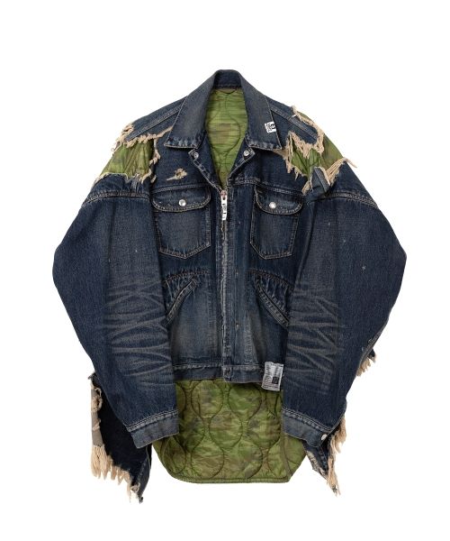 Military Jacket Layered Denim Jacket