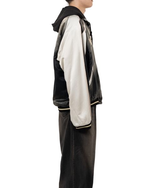 Reversible Hoodie Layered Souvenir Jacket