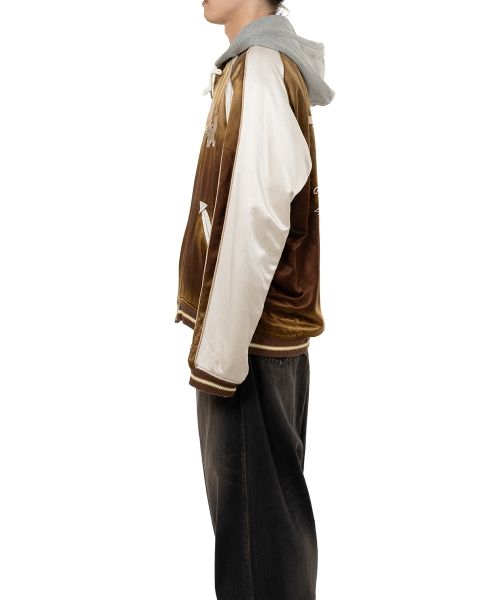 Reversible Hoodie Layered Souvenir Jacket