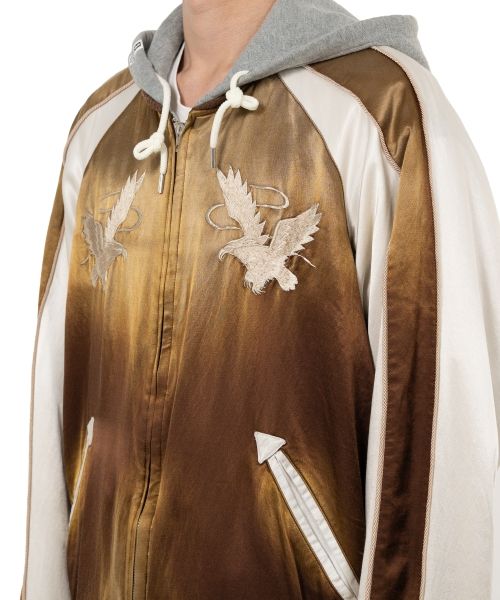 Reversible Hoodie Layered Souvenir Jacket