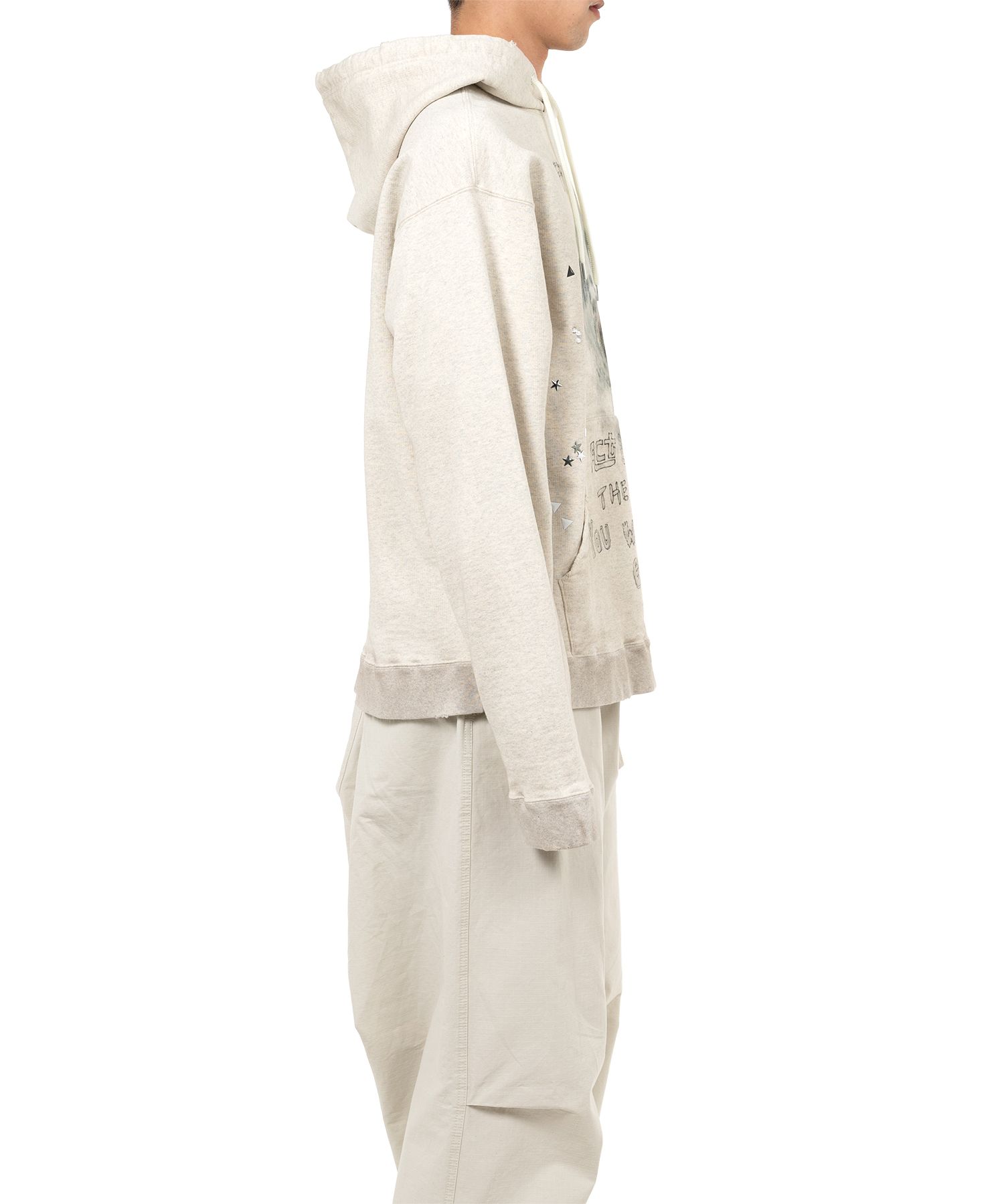 専用出品 Embellished Distressed Hoodie Maison MIHARA YASUHIRO Embellished Distressed Hoodie （White