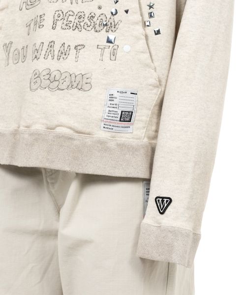 Dog Printed Embellished Distressed Hoodie