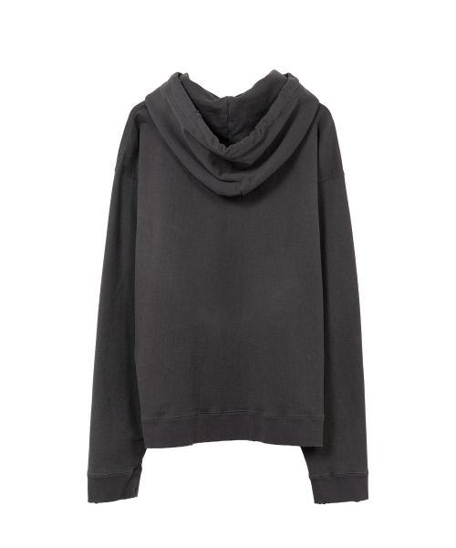 Dog Printed Embellished Distressed Hoodie