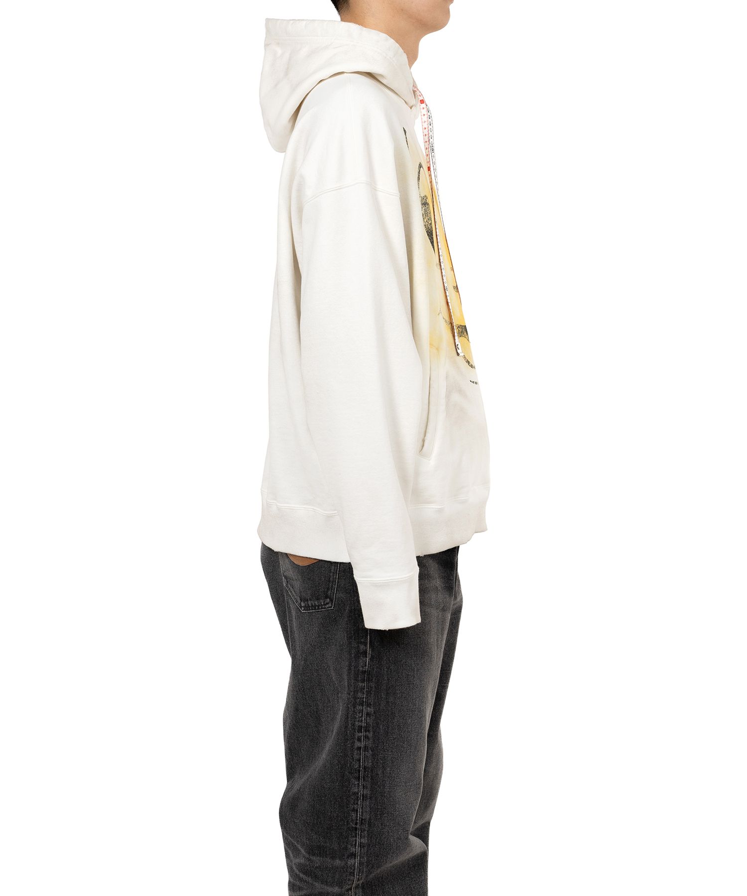 Happy Face Printed Distressed Hoodie