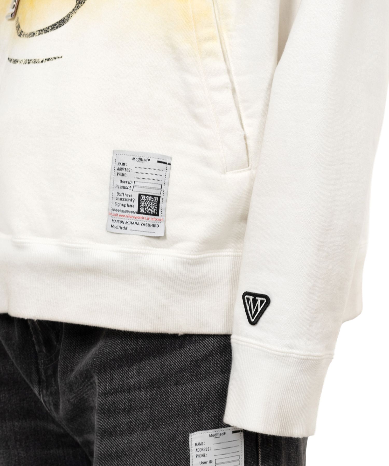 Happy Face Printed Distressed Hoodie